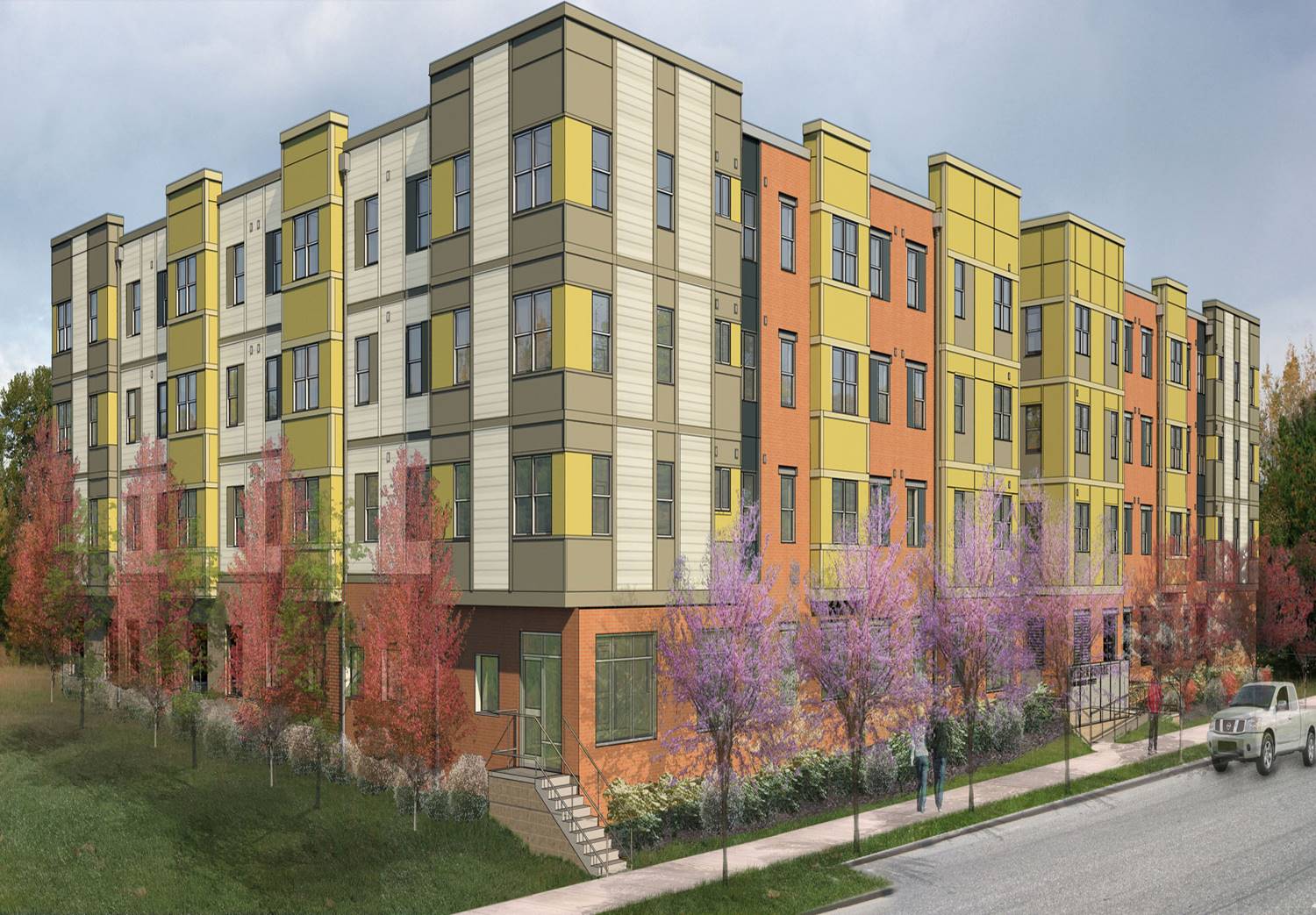 rendering of Berger Square apartmnet project