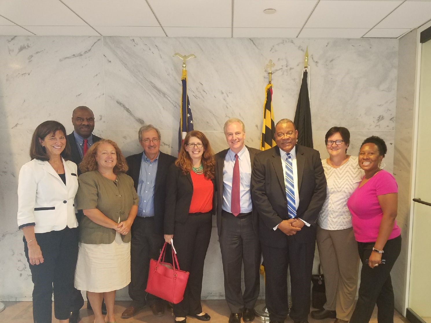 Picture of Senator Van Hollen with local jurisdictions and CDN members